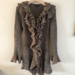 Collection Dressbarn Long Sweater with Ruffles